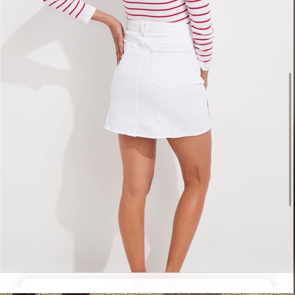 Vineyard Vines Raw Hem White Jean Skirt 14 2R000045 - Picture 3 of 7